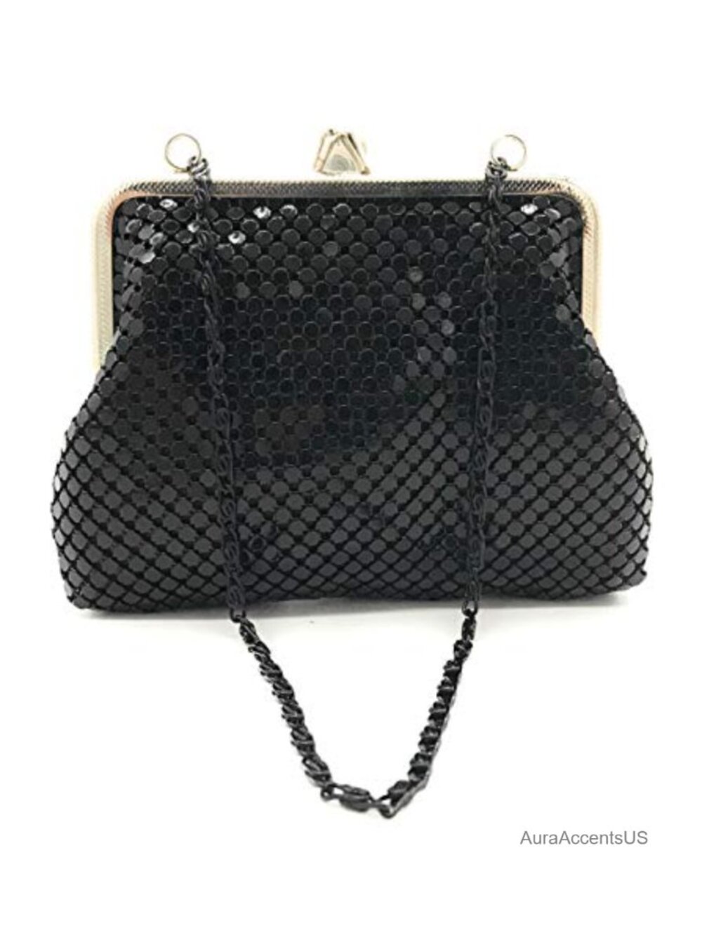 Women's Metal Mesh Clutch Evening Bag Hand Strap Party Prom Wedding